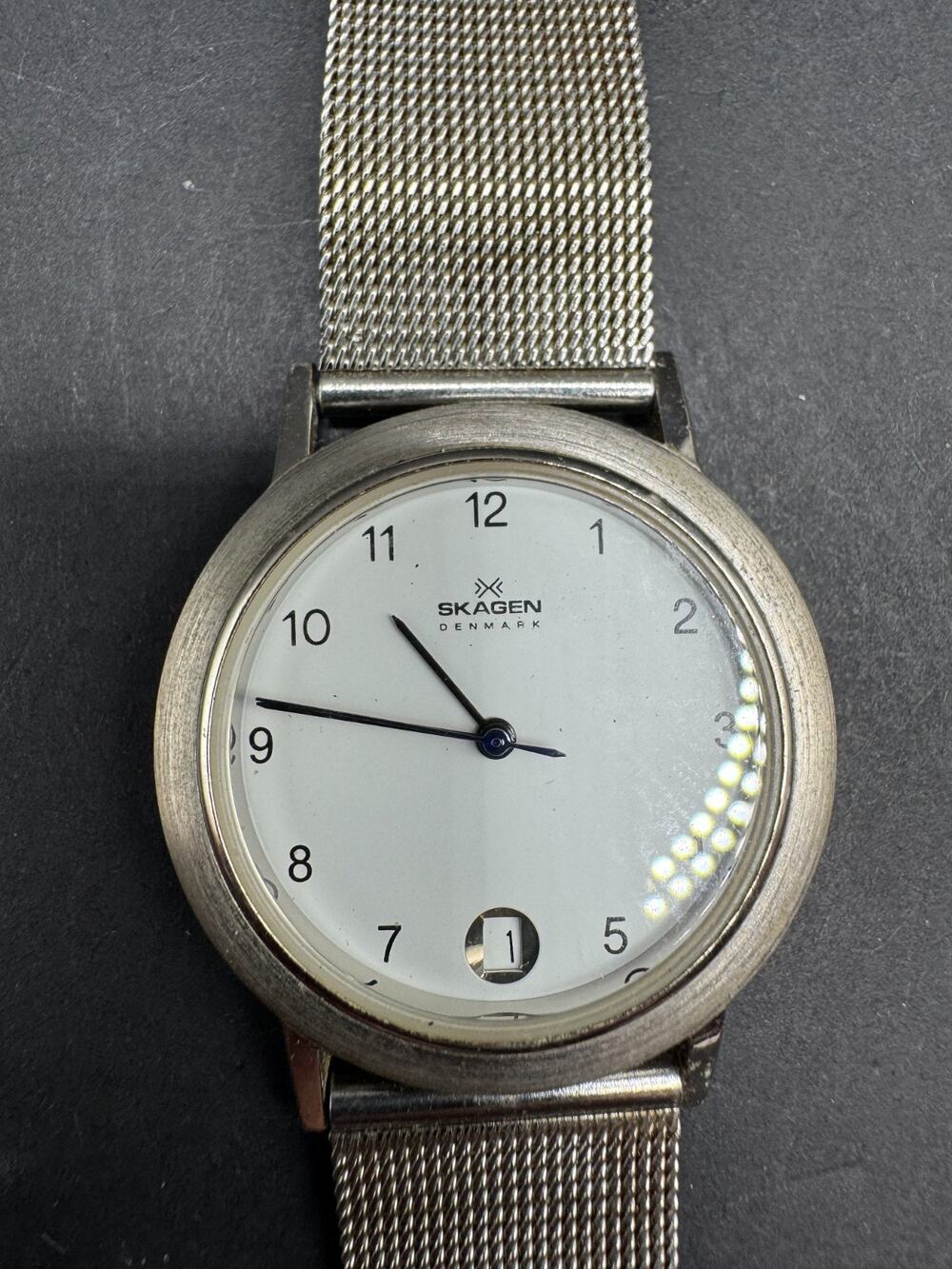 Skagen 16LSSW Ladies Date Quartz Watch 34mm Ultra Slim WR 100FT Mesh Band